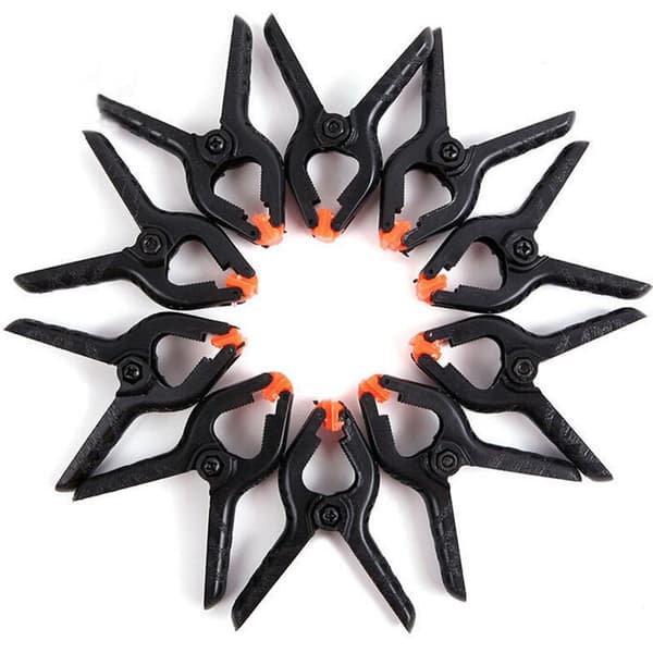 Plastfjederklemmer, 10 stk., åbning op til 4,7 cm, klemme