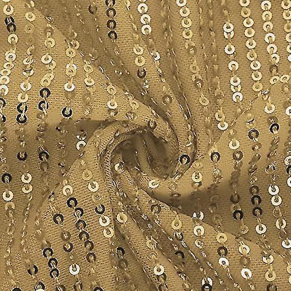 Kvinnor Paljettkavaj Öppen Front Jacka Party Christmas Puff Sleeve Sparkly Coats Gold M