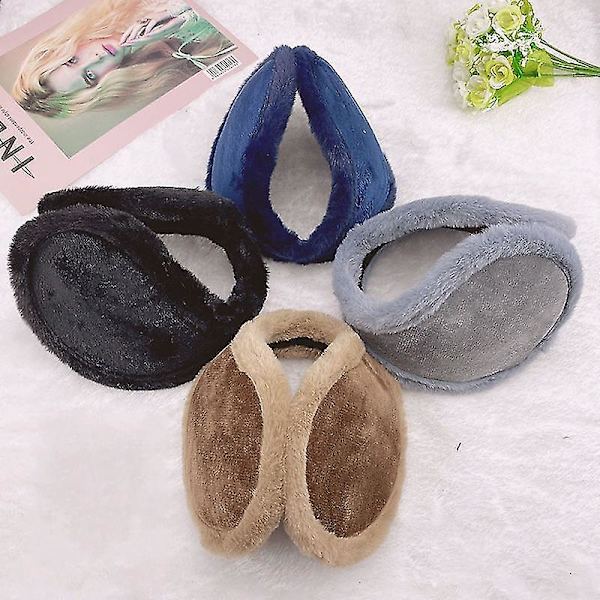 Korvaläpät Naiset Miehet Kuulosuojaimet Mies Pehmoinen Kantotyylinen Korvalappu Rento Pidä Lämmin Fleece Talvi Ulkoilu Suojus Brown