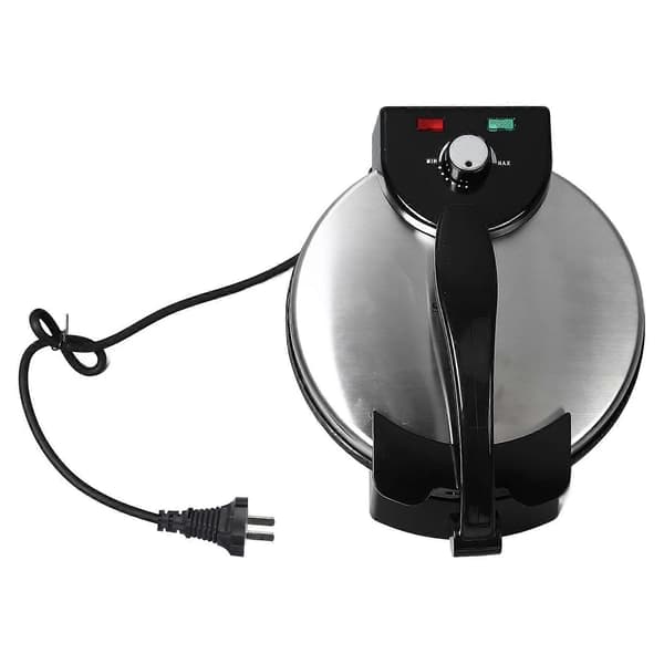 Crepe Maker 1200W Rustfrit Stål Nonstick Elektrisk Rund Bageplade med Temperaturkontrol til Æg Pandekager Pizzaer