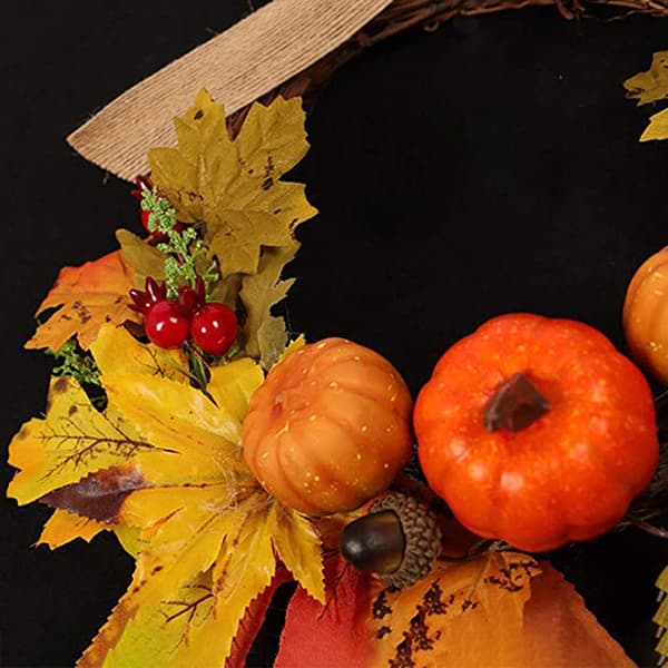 Krona Thanksgiving Krans Prydnad Bär Lönnblad Krona 30cm