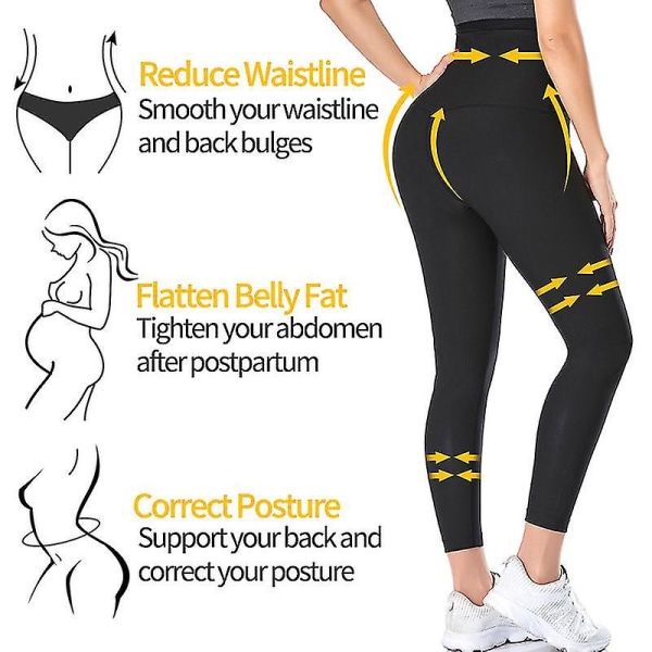 vett Sauna Waist Trainer Body Shaper Vægttab Slankende Bukser Shapewear Black-Blue S