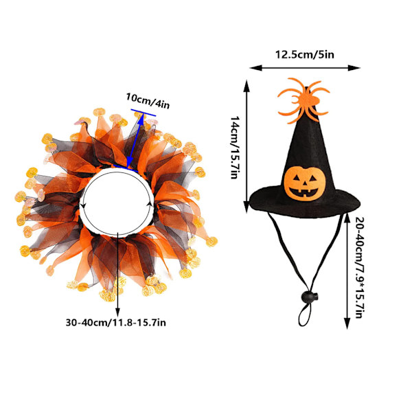 Halloween hat hagesmæk sæt dødningehoved mønster kat kappe hat sæt