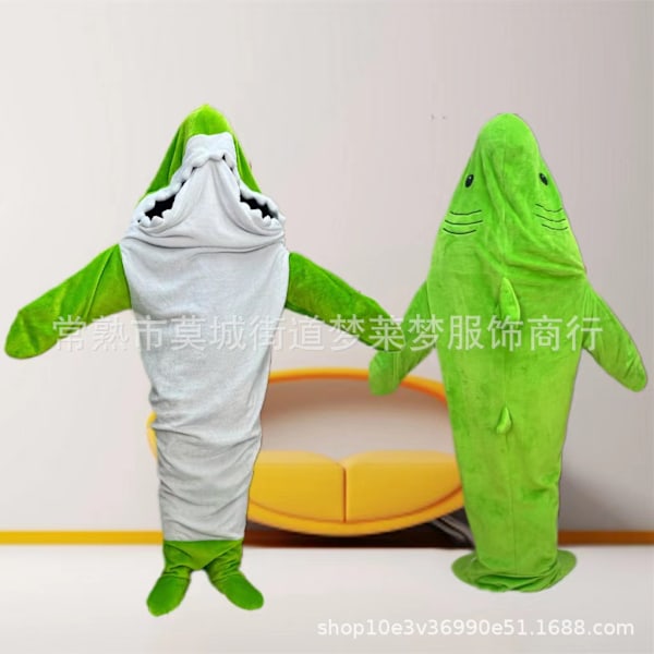Hain muotoinen makuupussi peitto sarjakuva eläin jumpsuit flanelli miesten ja naisten kotivaatteet hai pyjama Navy Shark Sleeping Bag qd Navy Shark Sleeping Bag 140
