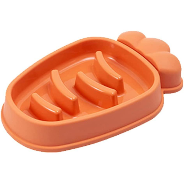 Hundeskåle Anti Glubske Katte Hvalp Vådfoderskål Slow Feeder Kæledyrsskål Kattemadsskål Orange