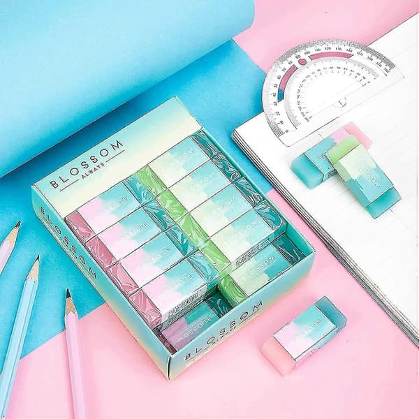 8 stk. Premium Kvalitetsviskelær, Fruktduftende Viskelær, Gradient Fargede Blyantviskelær