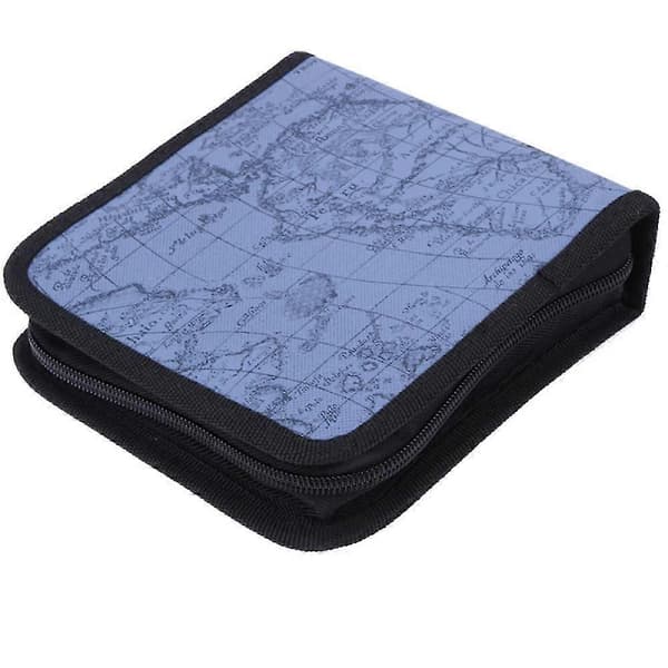 40 Slots Verdenskort Mønster Hjemme Bil CD Boks DVD Taske Opbevaring Bære Etui Organizer