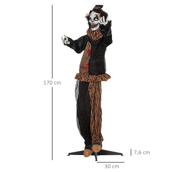 Rootz Halloween-dekoration - Horror klovn med specialeffekter og