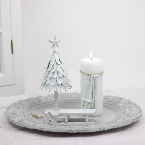 A Lot Decoration - juledekoration Kælk i træ 2,5 cm white