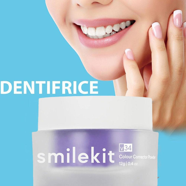 Hismile V34-Color Corrector Powder, Lila Tandblekning, Toot