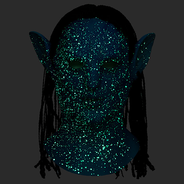 Halloween-mask latex-huvudbeklädnader lysande samma Avatar-huvudbeklädnader rollspel bardans COS (kvinnliga modeller)