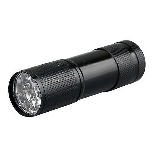 9-LED UV Ultraviolet Mini LED Lommelygte Blacklight Lygte (Sort)