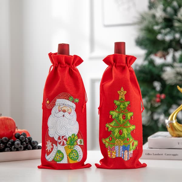Vinflaskväska jul för diamond painting 5D cover DIY No.05