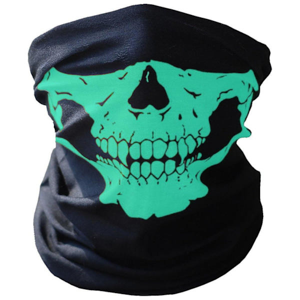 Skelettmask / halsduk / sjal | Halloween - skelettmask Grön
