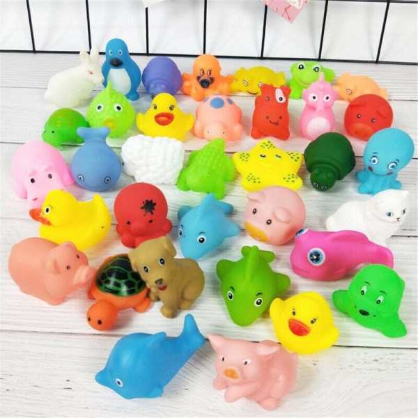 10 ST Badleksaker Rubber Duck Slumpmässig färg