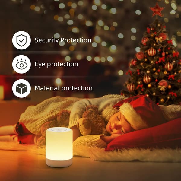 Touch sengelampe, genopladelig bordlampe, natlampe, dæmpbar