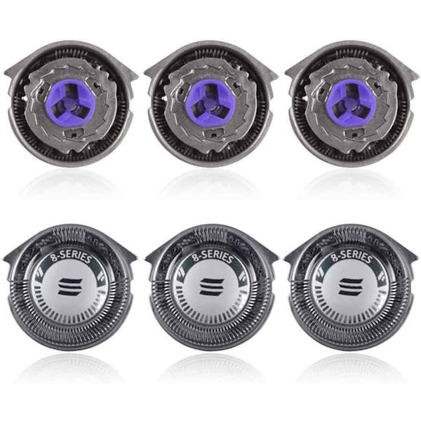 Set med 3 ersättningshuvuden för HQ8/HQ8894/HQ7160 Silver Shaver Co