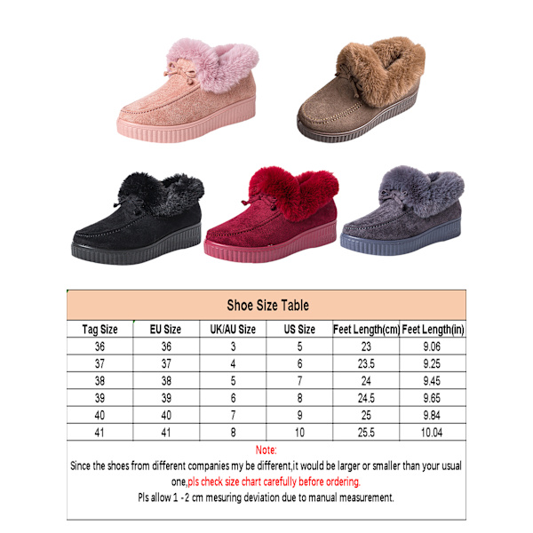 Mode Kvinder Non On Mokkasiner Plysforede Hold Varm Loafers Kaffe US 7