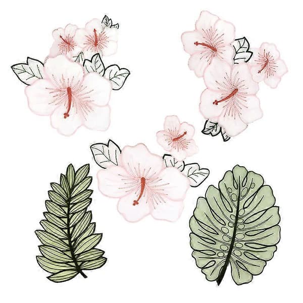 Blomsterblonde Tøj Broderi Applikation DIY Håndværk Patch Blomsterblad Patch