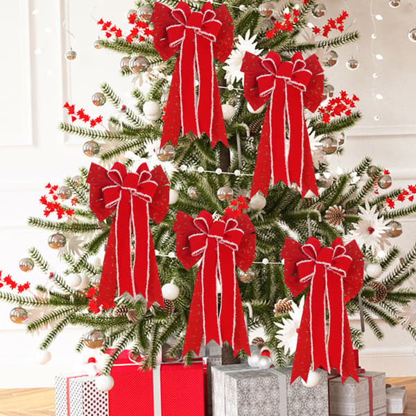 Christmas Bows Holiday Dekorativ Bows Xmas Krans Bow til A