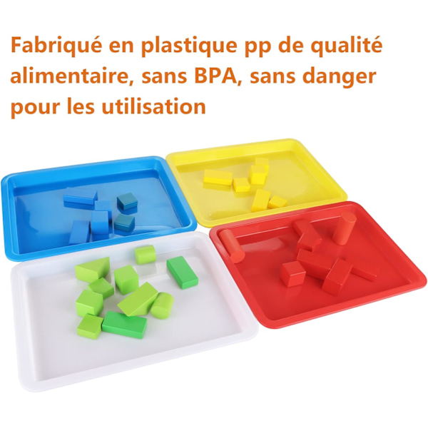 15 st hantverksbricka i plast, 34 x 25 x 2,6 cm Flerfärgad plastbricka, aktivitetsbricka, rektangulär plastbricka (5 färger)