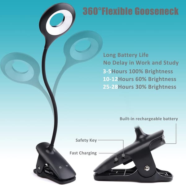 3W oppladbar trådløs LED-bordlampe, 28 lysdioder, Touch Bed Lamp m