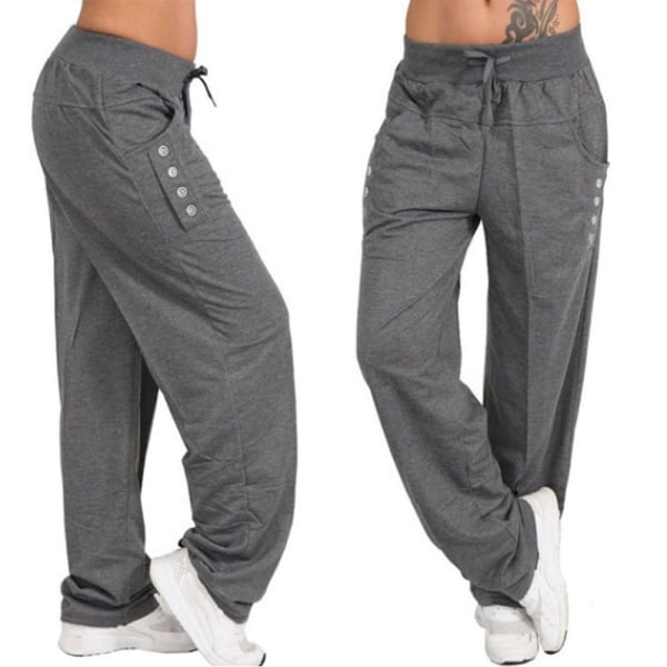 Dame Joggers Bukser Træningsdragt Bund Casual Gym Bukser dark grey S