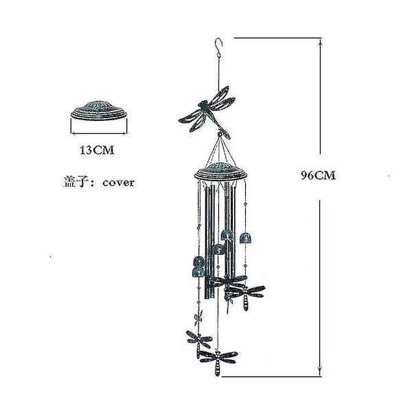 Vindspil, Udendørs Dragonfly Vindspil, unik Windchime-gave til mor far