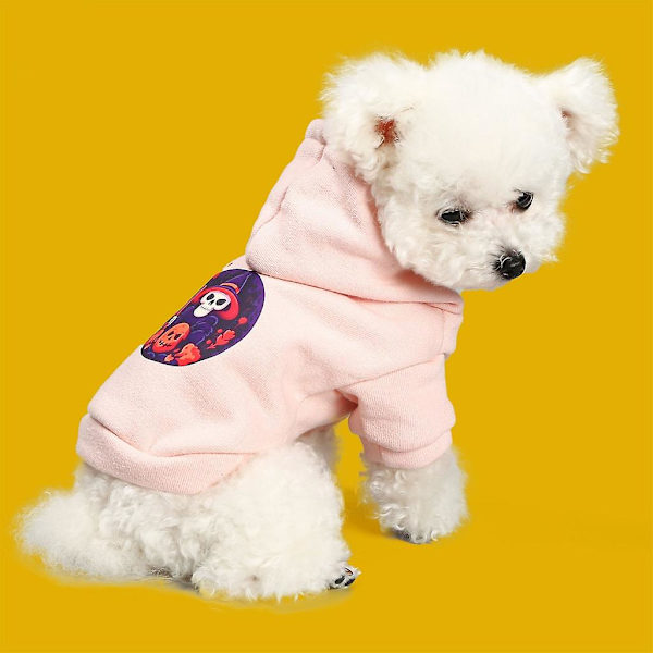 Halloween Hunde Græskar Kranie Mønster Pullover Søde Hunde Hold Varme Hættetrøjer