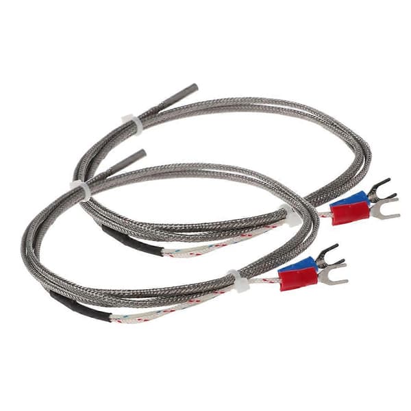 2st 1m K-typ 0 till 600 grader termoelement temperaturregulator sensorprob 3x15x1000