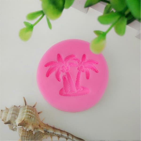 Kokospalme Kageform DIY Smuk Dessert Bage Silikoneform til Butik Hjem Køkken (Pink)