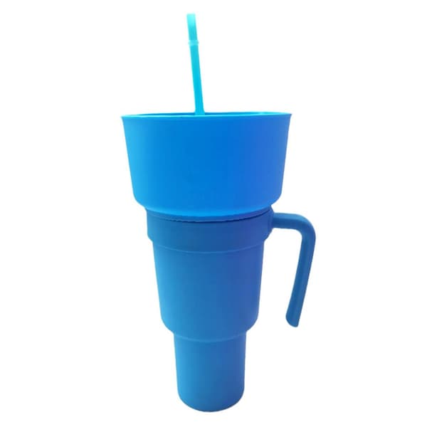 Stadium Tumbler Popcorn Cup Snack Cup Multifunksjonell Kopp 1000ml blue+black 1L