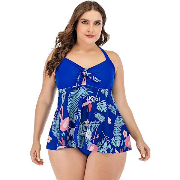 Damer i plusstorlek Tropical Flamingo Hater Swing Top Tankini