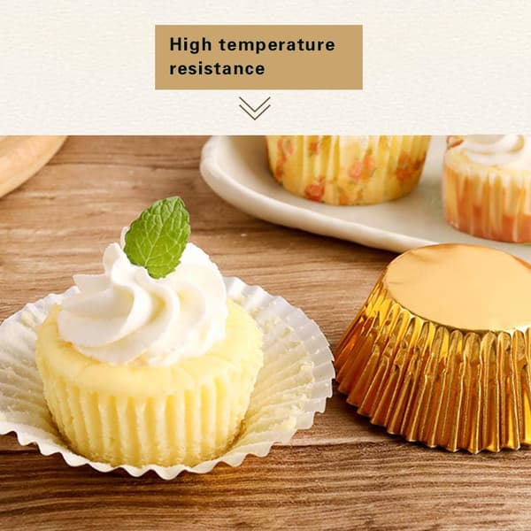 100 stk. rosaguld Cupcake-forme Standard fedtafvisende