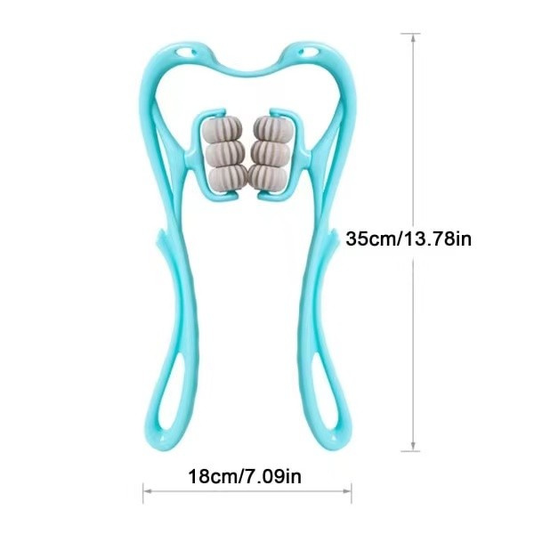 Hand Roller Neck Massager Nacke Skulder Trigger Tryckpunkter blue 1pcs