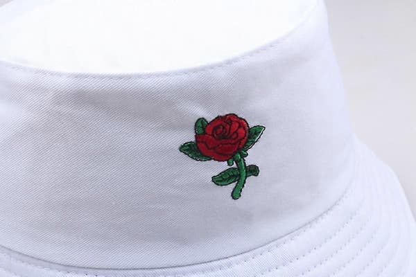 Rosebroderet bøllehat til mænd og kvinder, udendørs solhat (pink)