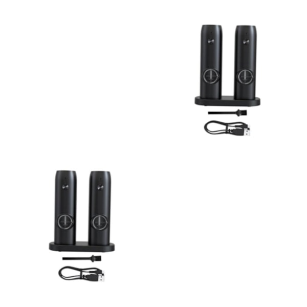 1/2/3 Electronic Pepper Mill USB Uppladdningsbar Justerbar Double with base 2Set