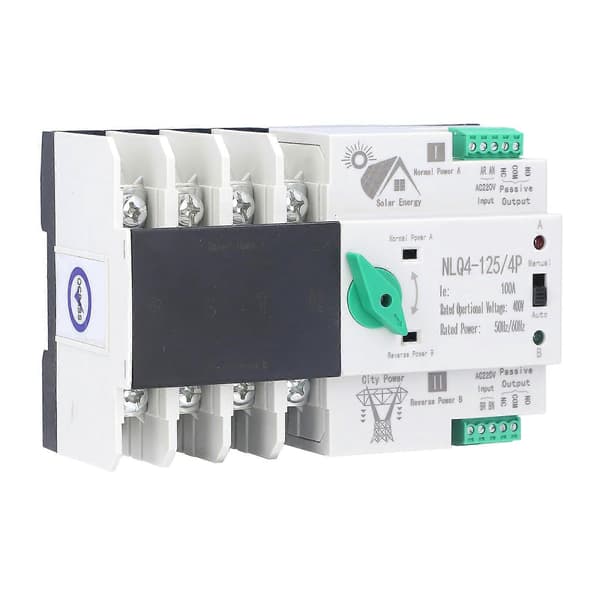 Dobbeltstrøm Automatisk Overførselsafbryder Millisekundskredsløb Hurtig Controller NLQ4?125/4P 100A 220V