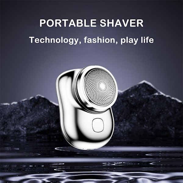 Mini USB rakapparat Bärbar elektrisk rakhyvel för män Silver