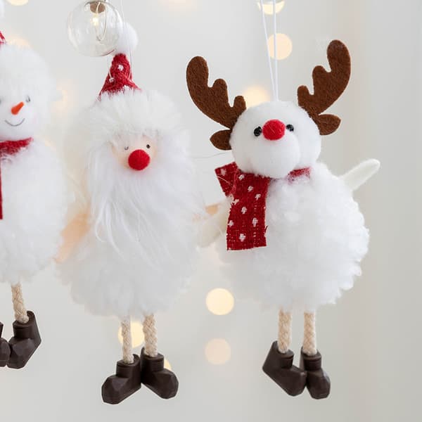 Julgransdekorationer Angel Älg Snowman Santa (Vit)
