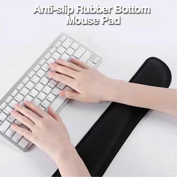 3 stk/sæt musemåtte tastatur håndledsstøtte og musehåndledsstøtte tre-delt sæt blød høj elastisk langsom rebound memory foam ergonomisk musehåndledsstøttesæt