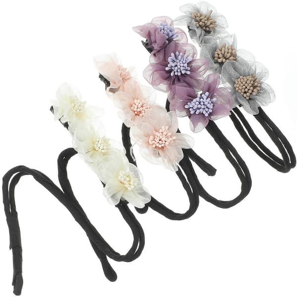 4 st Donut-hårknutsformare, blomhårband, hårstylingverktyg för knutar, eleganta hårtillbehör