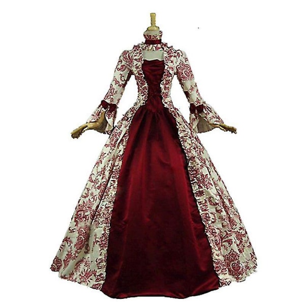Europeisk middelalder Victoria Queen Princess Bryllupsfest Høytidskjole Halloween Kvinner Karneval Court Noble Palace Cosplay XXXL