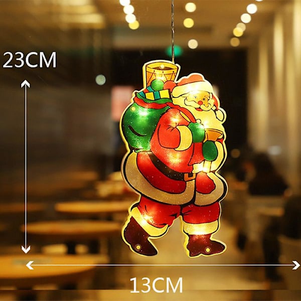Jouluvalokoriste Led-valo Ikkunaan ripustettava koriste jouluun imukuppikoukulla kotiin ja näyteikkunaan Santa Claus-beibao