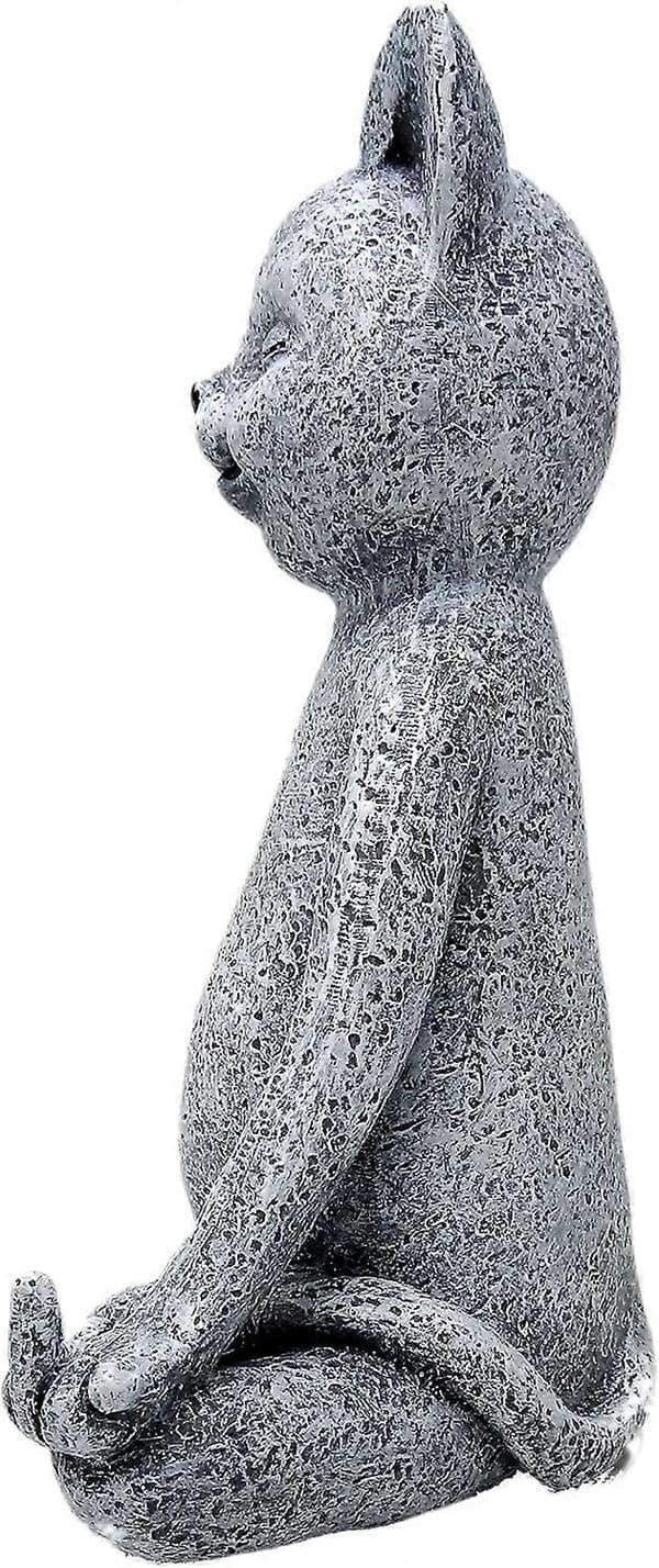 Mug Hagegnomstatue - Langfingerkatt - Innendørs/Utendørs Hage