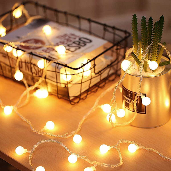 Fairy Lights batteridrevet, 2 lysmoduser, 16ft 40LEDs ball