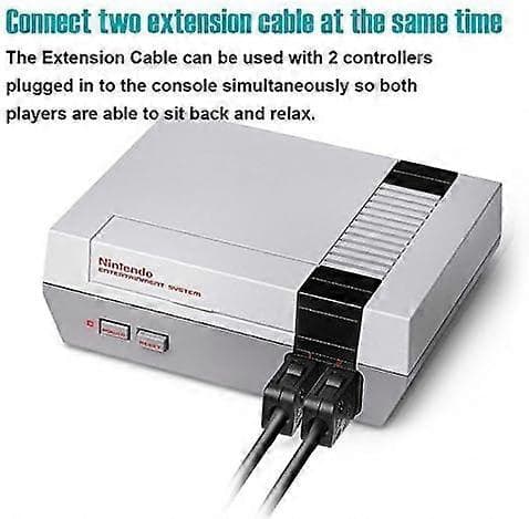 2 stk. erstatnings NES Classic Controller forlængerkabel 3M / 10ft, erstatnings i-Kawachi SNES forlængerstrømkabel til Super Nintendo SNES Classic Ed