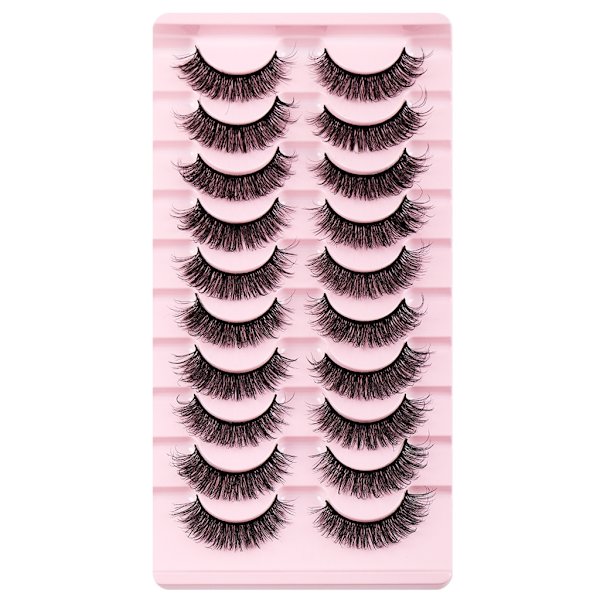 10 Par Mink Ögonfransar 3D Mink Fransar Tjocka Handgjorda Helremsa Fransar Grymhetsfria Mink Fransar Lösögonfransar Makeup C