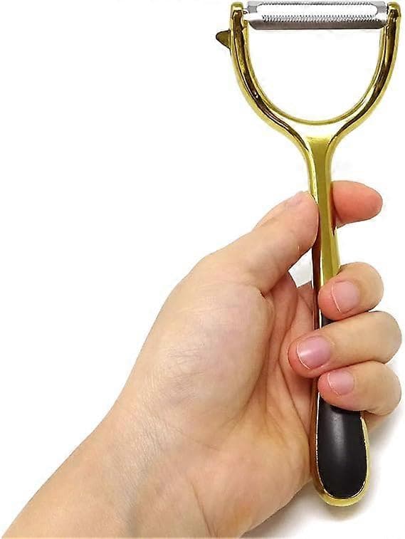 Rostfritt stål Gyllene Y-formad grönsaks- och fruktskalare för hemköket (Guld) 17*6cm