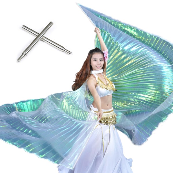 varm! Vuxen Magdans Isis-vingar med pinnar Magdanskostym Änglavingar Halloween Carnival Show